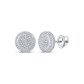 Radiant Diamond Circle Earrings - 10kt White Gold Sparkling Delight Top view from the 10Kt White Gold Womens Round Diamond Circle Earrings 1 2 Cttwpin217725 collection by Splendid Jewellery