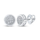 10kt White Gold Sparkling Diamond Circle Earrings Top view from the 10Kt White Gold Womens Round Diamond Circle Cluster Earrings 1 20 Cttwpin80014 collection by Splendid Jewellery