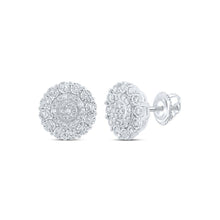 Load image into Gallery viewer, Radiant Circle of Diamonds: 10kt White Gold Womens Round Diamond Earrings 1/3 Cttw Top view from the 10Kt White Gold Womens Round Diamond Circle Earrings 1 3 Cttwpin213573 collection by Splendid Jewellery