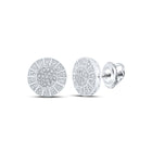 Captivating Brilliance: 10kt White Gold Round Diamond Circle Earrings Top view from the 10Kt White Gold Womens Round Diamond Circle Earrings 1 3 Cttwpin213551 collection by Splendid Jewellery