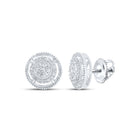 Sparkling Circle of Brilliance Diamond Earrings Top view from the 10Kt White Gold Womens Round Diamond Circle Earrings 1 4 Cttwpin213572 collection by Splendid Jewellery