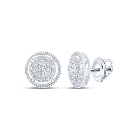 Sparkling Circle of Brilliance Diamond Earrings Top view from the 10Kt White Gold Womens Round Diamond Circle Earrings 1 4 Cttwpin213572 collection by Splendid Jewellery