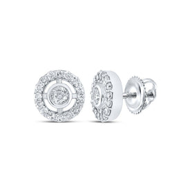 Dazzling Brilliance: 10kt White Gold Diamond Circle Earrings Top view from the 10Kt White Gold Womens Round Diamond Circle Earrings 1 4 Cttwpin213505 collection by Splendid Jewellery