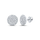 10kt White Gold Sparkling Diamond Circle Earrings Top view from the 10Kt White Gold Womens Round Diamond Circle Earrings 3 8 Cttwpin213559 collection by Splendid Jewellery