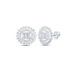 Dazzling Diamond Circle Earrings in 10kt White Gold Top view from the 10Kt White Gold Womens Round Diamond Circle Earrings 7 8 Cttwpin230463 collection by Splendid Jewellery
