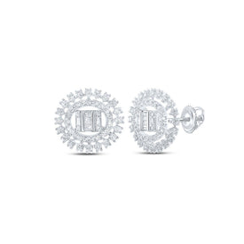 Dazzling Diamond Circle Earrings in 10kt White Gold Top view from the 10Kt White Gold Womens Round Diamond Circle Earrings 7 8 Cttwpin230463 collection by Splendid Jewellery