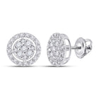 Sparkling Cluster Diamond Earrings - 10kt White Gold .01 Cttw Top view from the 10Kt White Gold Womens Round Diamond Cluster Earrings 01 Cttwpin284085 collection by Splendid Jewellery