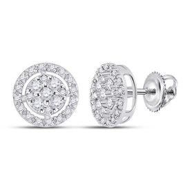 Sparkling Cluster Diamond Earrings - 10kt White Gold .01 Cttw Top view from the 10Kt White Gold Womens Round Diamond Cluster Earrings 01 Cttwpin284085 collection by Splendid Jewellery
