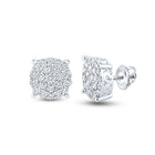 Radiant Brilliance: 10kt White Gold Womens Round Diamond Cluster Earrings 1-1/2 Cttw Top view from the 10Kt White Gold Womens Round Diamond Cluster Earrings 1 1 2 Cttwpin217544 collection by Splendid Jewellery