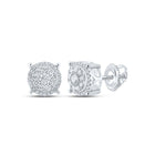 10kt White Gold Diamond Brilliance Cluster Earrings: A Captivating Radiance Top view from the 10Kt White Gold Womens Round Diamond Cluster Earrings 1 Cttwpin286069 collection by Splendid Jewellery