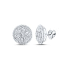 Dazzling Brilliance: 10kt White Gold Diamond Cluster Earrings Top view from the 10Kt White Gold Womens Round Diamond Cluster Earrings 1 Cttwpin213531 collection by Splendid Jewellery