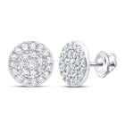 Dazzling Diamond Delight Earrings Top view from the 10Kt White Gold Womens Round Diamond Cluster Earrings 1 Cttwpin289829 collection by Splendid Jewellery