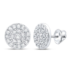Dazzling Diamond Delight Earrings Top view from the 10Kt White Gold Womens Round Diamond Cluster Earrings 1 Cttwpin289829 collection by Splendid Jewellery