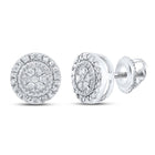 Sparkling Diamond Cluster Earrings in 10kt White Gold - Timeless Elegance for Every Occasion Top view from the 10Kt White Gold Womens Round Diamond Cluster Earrings 1 10 Cttwpin289412 collection by Splendid Jewellery