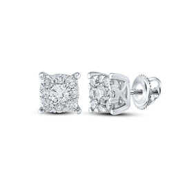 Dazzling Brilliance: 10kt White Gold Womens Round Diamond Cluster Earrings 1/2 Cttw Top view from the 10Kt White Gold Womens Round Diamond Cluster Earrings 1 2 Cttwpin289378 collection by Splendid Jewellery