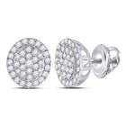 Dazzling Diamond Delight Earrings Top view from the 10Kt White Gold Womens Round Diamond Cluster Earrings 1 2 Cttwpin282556 collection by Splendid Jewellery