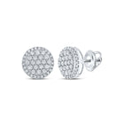 Radiant Brilliance: 10kt White Gold Womens Round Diamond Cluster Earrings 1/2 Cttw Top view from the 10Kt White Gold Womens Round Diamond Cluster Earrings 1 2 Cttwpin286810 collection by Splendid Jewellery