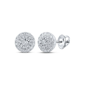 Dazzling Brilliance: 10kt White Gold Womens Round Diamond Cluster Earrings 1/2 Cttw Top view from the 10Kt White Gold Womens Round Diamond Cluster Earrings 1 2 Cttwpin214293 collection by Splendid Jewellery