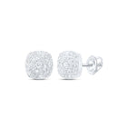 Dazzling Diamond Delight Earrings Top view from the 10Kt White Gold Womens Round Diamond Cluster Earrings 1 2 Cttwpin219171 collection by Splendid Jewellery
