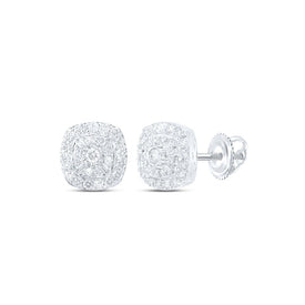 Dazzling Diamond Delight Earrings Top view from the 10Kt White Gold Womens Round Diamond Cluster Earrings 1 2 Cttwpin219171 collection by Splendid Jewellery