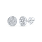 Dazzling Diamond Delight Earrings Top view from the 10Kt White Gold Womens Round Diamond Cluster Earrings 1 3 Cttwpin286818 collection by Splendid Jewellery