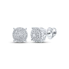 Sparkling Cluster of Diamonds: 10kt White Gold Womens Round Diamond Cluster Earrings 1/3 Cttw Top view from the 10Kt White Gold Womens Round Diamond Cluster Earrings 1 3 Cttwpin286099 collection by Splendid Jewellery
