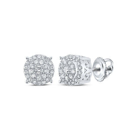 Radiant Brilliance: 10kt White Gold Womens Round Diamond Cluster Earrings Top view from the 10Kt White Gold Womens Round Diamond Cluster Earrings 1 4 Cttwpin286093 collection by Splendid Jewellery