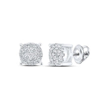 Load image into Gallery viewer, Dazzling Diamond Delight Earrings Top view from the 10Kt White Gold Womens Round Diamond Cluster Earrings 1 4 Cttwpin286267 collection by Splendid Jewellery