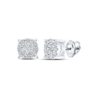 Dazzling Diamond Delight Earrings Top view from the 10Kt White Gold Womens Round Diamond Cluster Earrings 1 4 Cttwpin286267 collection by Splendid Jewellery