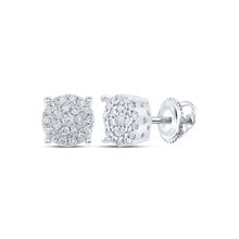 Load image into Gallery viewer, Dazzling Diamond Delight Earrings Top view from the 10Kt White Gold Womens Round Diamond Cluster Earrings 1 4 Cttwpin286314 collection by Splendid Jewellery