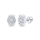 Radiant Queen Diamond Cluster Earrings Top view from the 10Kt White Gold Womens Round Diamond Cluster Earrings 1 4 Cttwpin212261 collection by Splendid Jewellery