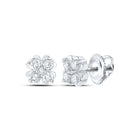Sparkling Diamond Cluster Earrings in 10kt White Gold Top view from the 10Kt White Gold Womens Round Diamond Cluster Earrings 1 4 Cttwpin289328 collection by Splendid Jewellery
