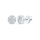 Radiant Sparkle: 10kt White Gold Womens Round Diamond Cluster Earrings 1/4 Cttw Top view from the 10Kt White Gold Womens Round Diamond Cluster Earrings 1 4 Cttwpin237527 collection by Splendid Jewellery