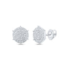 Splendid Jewellery 10kt White Gold Cluster Diamond Earrings: Mesmerizing Brilliance Top view from the 10Kt White Gold Womens Round Diamond Cluster Earrings 1 5 Cttwpin217262 collection by Splendid Jewellery