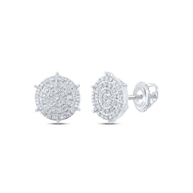Splendid Jewellery 10kt White Gold Cluster Diamond Earrings: Mesmerizing Brilliance Top view from the 10Kt White Gold Womens Round Diamond Cluster Earrings 1 5 Cttwpin217262 collection by Splendid Jewellery