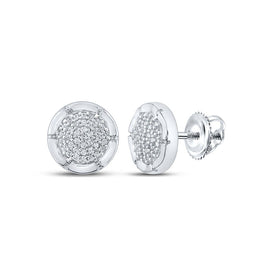 Radiant Brilliance: 10kt White Gold Womens Round Diamond Cluster Earrings Top view from the 10Kt White Gold Womens Round Diamond Cluster Earrings 1 5 Cttwpin215665 collection by Splendid Jewellery