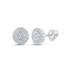 Radiant Brilliance: 10kt White Gold Diamond Cluster Earrings Top view from the 10Kt White Gold Womens Round Diamond Cluster Earrings 1 6 Cttwpin217464 collection by Splendid Jewellery