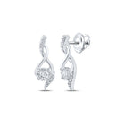 Glamourous Brilliance: 10kt White Gold Round Diamond Cluster Earrings Top view from the 10Kt White Gold Womens Round Diamond Cluster Earrings 1 6 Cttwpin214795 collection by Splendid Jewellery