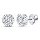 Dazzling Diamond Delight Earrings Top view from the 10Kt White Gold Womens Round Diamond Cluster Earrings 1 6 Cttwpin223743 collection by Splendid Jewellery
