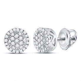 Dazzling Diamond Delight Earrings Top view from the 10Kt White Gold Womens Round Diamond Cluster Earrings 1 6 Cttwpin223743 collection by Splendid Jewellery