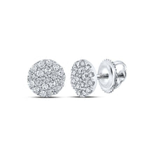 Load image into Gallery viewer, Sparkling Brilliance: 10kt White Gold Womens Round Diamond Cluster Earrings Top view from the 10Kt White Gold Womens Round Diamond Cluster Earrings 1 6 Cttwpin212940 collection by Splendid Jewellery