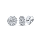 Sparkling Brilliance: 10kt White Gold Womens Round Diamond Cluster Earrings Top view from the 10Kt White Gold Womens Round Diamond Cluster Earrings 1 6 Cttwpin212940 collection by Splendid Jewellery