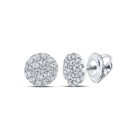 Sparkling Brilliance: 10kt White Gold Womens Round Diamond Cluster Earrings Top view from the 10Kt White Gold Womens Round Diamond Cluster Earrings 1 6 Cttwpin212940 collection by Splendid Jewellery