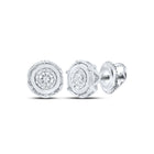 Sparkling Diamond Cluster Earrings in 10kt White Gold - A Mesmerizing Masterpiece of Elegance Top view from the 10Kt White Gold Womens Round Diamond Cluster Earrings 1 8 Cttwpin213502 collection by Splendid Jewellery