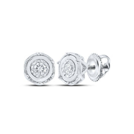 Sparkling Diamond Cluster Earrings in 10kt White Gold - A Mesmerizing Masterpiece of Elegance Top view from the 10Kt White Gold Womens Round Diamond Cluster Earrings 1 8 Cttwpin213502 collection by Splendid Jewellery