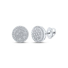 Dazzling 10kt White Gold Diamond Cluster Earrings - A Touch of Glamour Top view from the 10Kt White Gold Womens Round Diamond Cluster Earrings 3 4 Cttwpin286889 collection by Splendid Jewellery