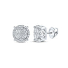 Dazzling Diamond Delight Earrings Top view from the 10Kt White Gold Womens Round Diamond Cluster Earrings 3 4 Cttwpin217588 collection by Splendid Jewellery