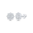 Sparkling Brilliance: 10kt White Gold Diamond Cluster Earrings Top view from the 10Kt White Gold Womens Round Diamond Cluster Earrings 3 4 Cttwpin232192 collection by Splendid Jewellery