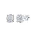 Dazzling Diamond Brilliance Earrings Top view from the 10Kt White Gold Womens Round Diamond Cluster Earrings 3 4 Cttwpin286060 collection by Splendid Jewellery