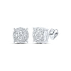Radiant Sparkle: 10kt White Gold Womens Round Diamond Cluster Earrings 3/4 Cttw Top view from the 10Kt White Gold Womens Round Diamond Cluster Earrings 3 4 Cttwpin286264 collection by Splendid Jewellery